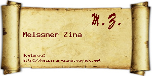 Meissner Zina névjegykártya